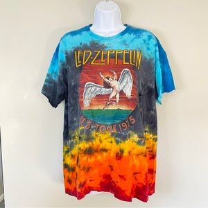 Vintage Led Zeppelin Merchandise U.S Tour 1975 Tie Dye Shirt